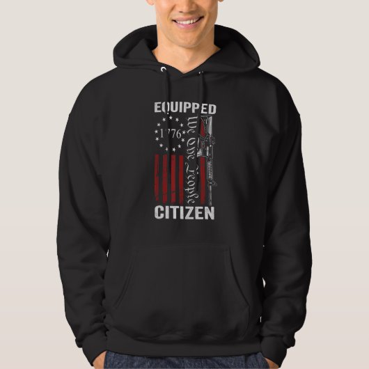 Equipped Citizen - 2e wijziging Pro Pistolen AR15 Hoodie (Voorkant)