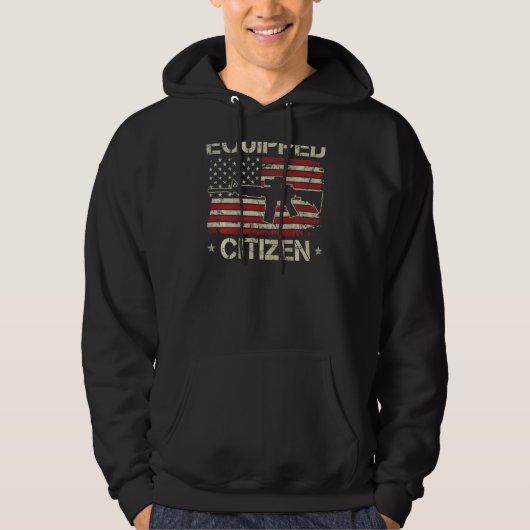 Equipped Citizen - 2e wijziging Pro Pistool USA AR Hoodie (Voorkant)