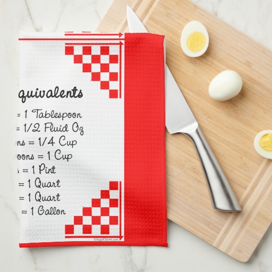 Equivalente rode controles ontvangen theedoek (Quarter Fold)