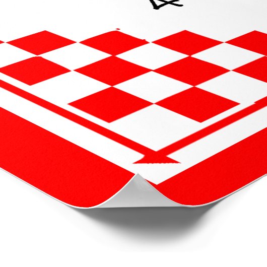 Equivalenten ophalen Helper Red White Poster gecon (Hoek)