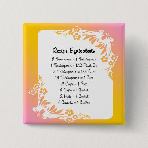 Equivalenten pasta-Floral ontvangen Vierkante Button 5,1 Cm