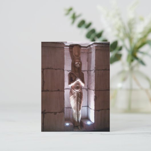 Eqyptian standbeeld briefkaart (Staand voorkant)