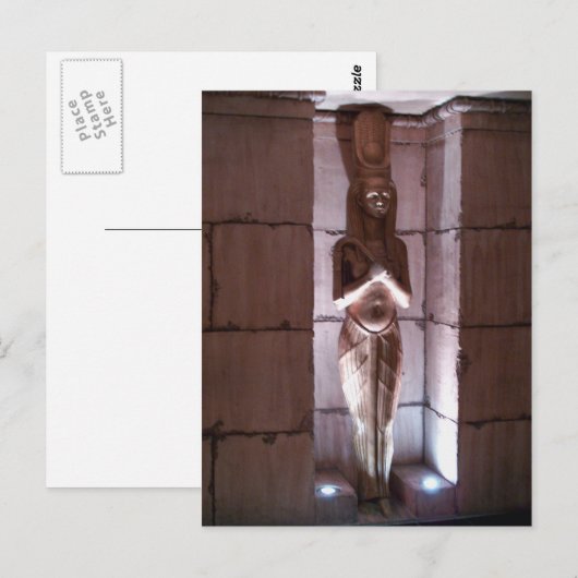 Eqyptian standbeeld briefkaart (Voorkant / Achterkant)