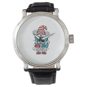 ER 4 juli bemanning patriottisch Gnome T-shirt ont Horloge
