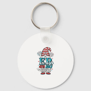 ER 4 juli bemanning patriottisch Gnome T-shirt ont Sleutelhanger