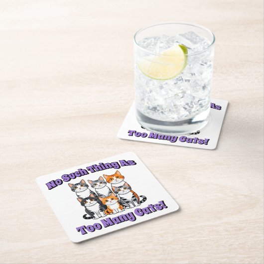 Er bestaat niet zoiets als te veel katten! kartonnen onderzetters (Insitu)