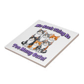 Er bestaat niet zoiets als te veel katten! tegeltje (Zijkant)