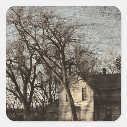 Er blijven alleen herinneringen over, verlaten Boe Vierkante Sticker (Voorkant)