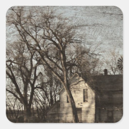 Er blijven alleen herinneringen over, verlaten Boe Vierkante Sticker