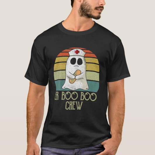 ER Boo Boo Crew Ghost Nurse Retro Halloween T-shirt (Voorkant)