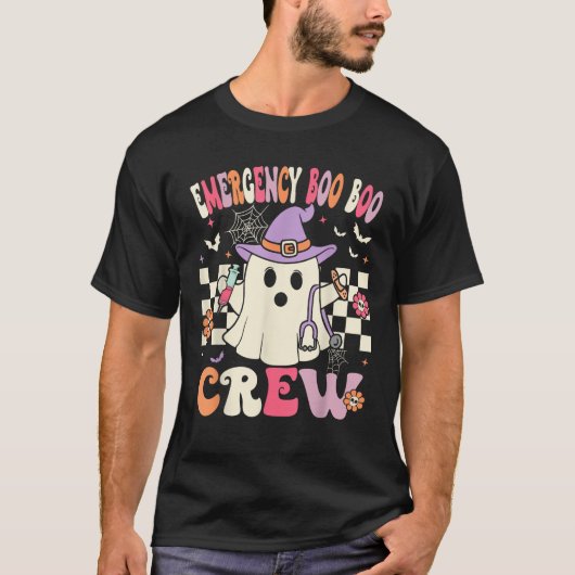 ER Boo Crew Groovy Emergency Room Nurse Funny Hall T-shirt (Voorkant)