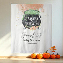 er broeit een baby Halloween Baby Shower Achtergro