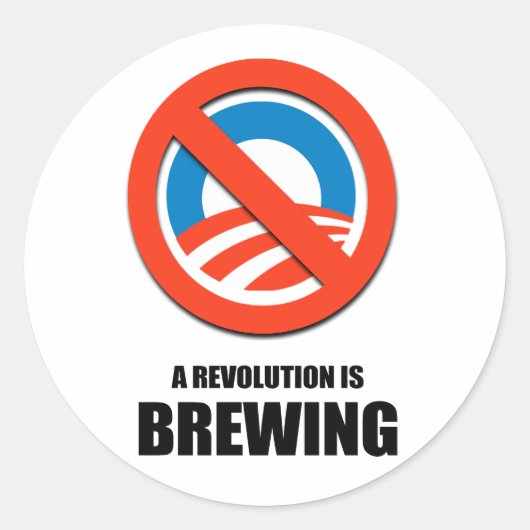 Er broeit een revolutie ronde sticker (Voorkant)