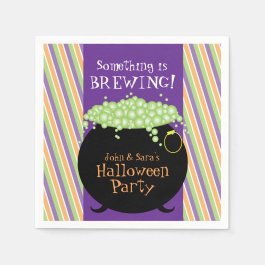 Er broeit iets, gepersonaliseerd Halloween-feest Servetten (Voorkant)
