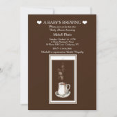 Er Broeit Iets Thee (of Koffie)Feest Uitnodiging (Voorkant)