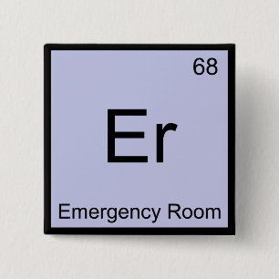 Er - Chemie Element Symbool T-shirt voor de Spoede Vierkante Button 5,1 Cm