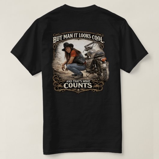 Er cool uitzien telt T-shirt (Design achterkant)