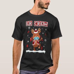 Er Crew Buffalo Plaid Gezichtsmasker Rendier Verpl T-shirt