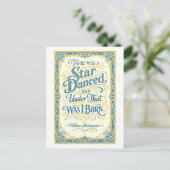 "Er danste een ster" Shakespeare Briefkaart (Staand voorkant)