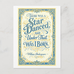 "Er danste een ster" Shakespeare Briefkaart
