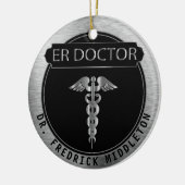 ER Doctor 👨 ⚕️ - UpScale Black en Silver Keramisch Ornament (Links)