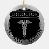 ER Doctor 👨 ⚕️ - UpScale Black en Silver Keramisch Ornament (Achterkant)