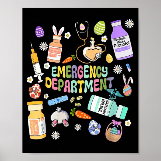 Er Easter Nurse Crew Easter Day Emergency Room Nur Poster (Voorkant)