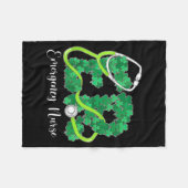 Er Emergency Nurse Stethoscope St. Patrick's Day S Fleece Deken (Voorkant (Horizontaal))