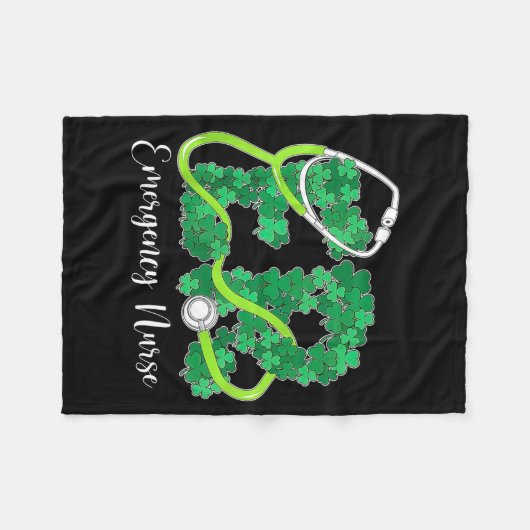 Er Emergency Nurse Stethoscope St. Patrick's Day S Fleece Deken (Voorkant (Horizontaal))
