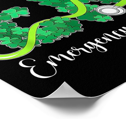 Er Emergency Nurse Stethoscope St. Patrick's Day S Poster (Hoek)