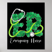 Er Emergency Nurse Stethoscope St. Patrick's Day S Poster (Voorkant)