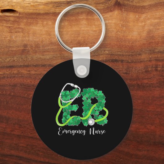 Er Emergency Nurse Stethoscope St. Patrick's Day S Sleutelhanger (Voorkant)