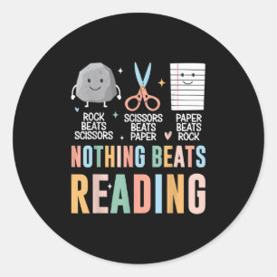 Er gaat niets boven het lezen van een rock paper s ronde sticker