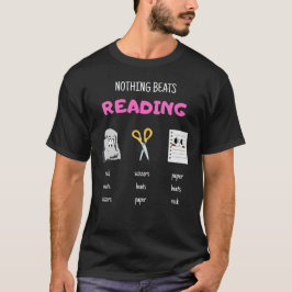 Er gaat niets boven het lezen van een rock paper s t-shirt
