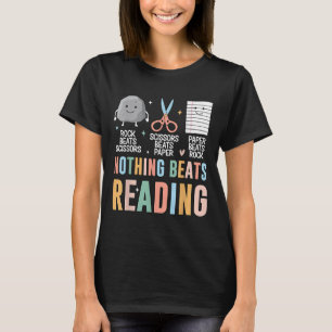 Er gaat niets boven het lezen van een rock paper s t-shirt