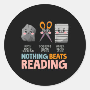 Er gaat niets boven het lezen van rock papier scha ronde sticker