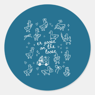 Er Gans Los Noodafdeling Ronde Sticker
