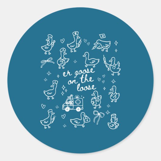Er Gans Los Noodafdeling Ronde Sticker (Voorkant)