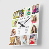 Er gebeuren goede dingen bij oma's 12-foto White Vierkante Klok (Hoek)