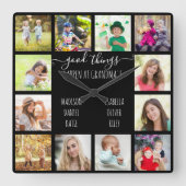 Er gebeuren goede dingen bij oma's 12 foto zwart vierkante klok (Voorkant)