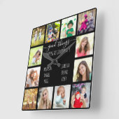 Er gebeuren goede dingen bij oma's 12 foto zwart vierkante klok (Hoek)