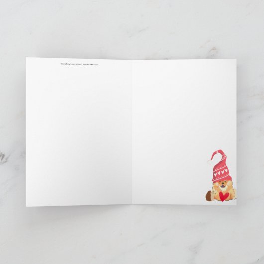 ER GENOEMAND LIEFT U MEER Chow en kabouter valenti Feestdagen Kaart (Binnen)