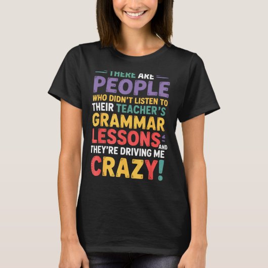 Er Hun Zij Engels Grammatica Leraar Grappig H T-shirt (Voorkant)