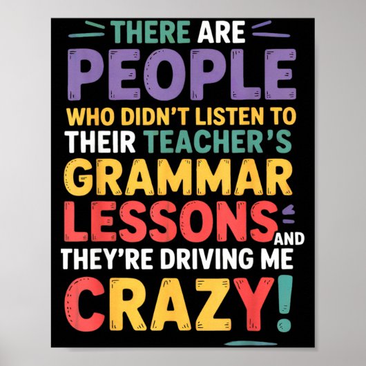 Er Hun Zij Engelse Grammaticadocent Funny H Poster (Voorkant)
