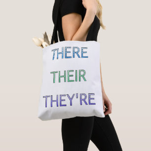 Er Hun Zij zijn Voedsel Grammatica Boodschappentas Tote Bag