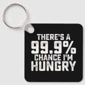 Er is 99,9% kans dat ik honger heb sleutelhanger (Voorkant)