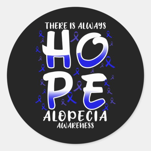 Er is altijd HOOP. Bewustzijn van alopecia Ronde Sticker (Voorkant)