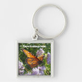 Er is altijd Hope Monarch Butterfly Floral Sleutelhanger (Voorkant)