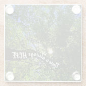 Er is altijd Hope Sun Tree Leaves Inspirerend Glazen Onderzetter (Achterkant)