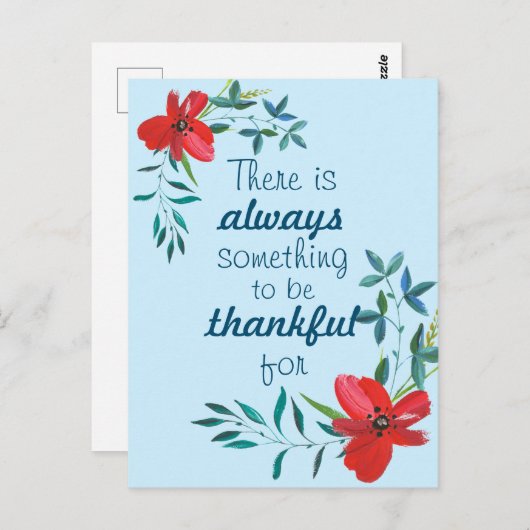 Er is Altijd Iets Om Dankbaar Voor Te Zijn/Bloem Briefkaart (Voorkant / Achterkant)